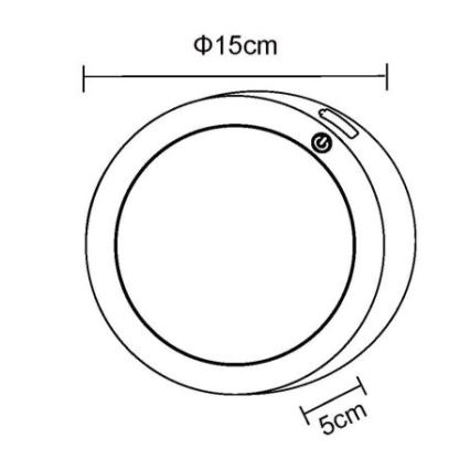 Globo - LED væglampe m. touch-funktion genopladelig LED/1,2W/3,7V diameter 15 cm 1800 mAh sort