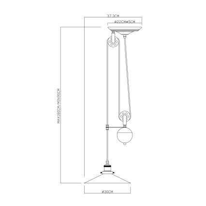 Globo - Pendel 1xE27/60W/230V