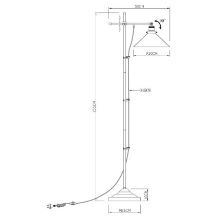 Globo - Gulvlampe 1xE27/60W/230V