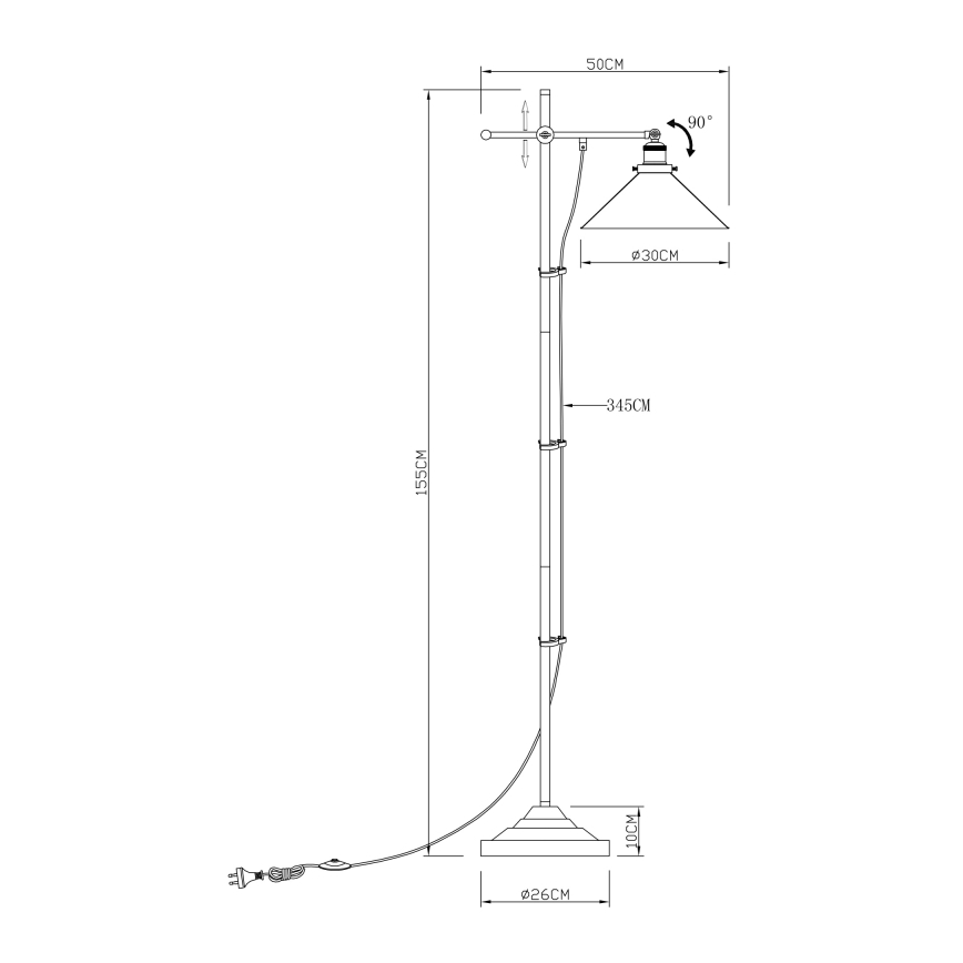 Globo - Gulvlampe 1xE27/60W/230V