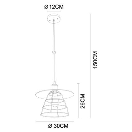 Globo - Pendel 1xE27/60W/230V