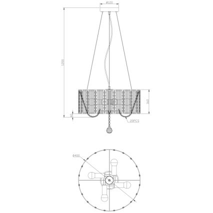 Globo - Lysekrone i krystal 4xE14/40W/230V