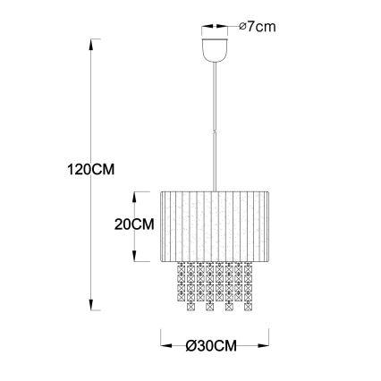 GLOBO 15098 - Pendel PYRA 1xE27/60W/230V