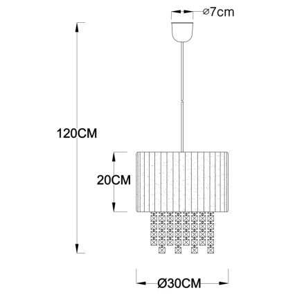 Globo - Lysekrone 1xE27/60W/230V