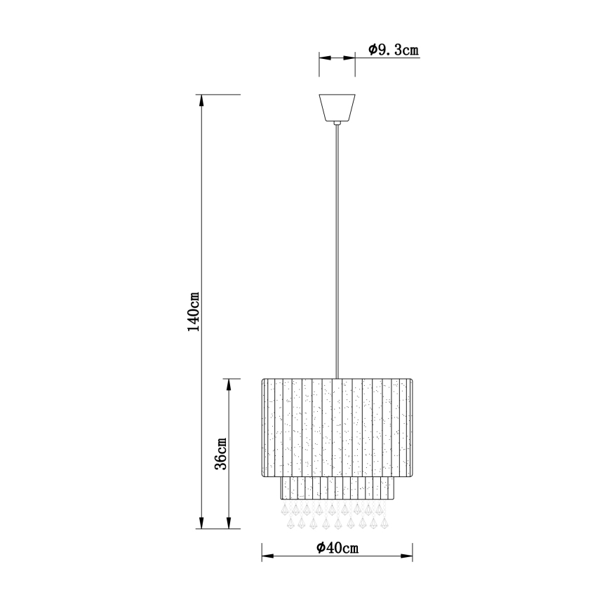 Globo - Lysekrone i en snor 1xE27/60W/230V