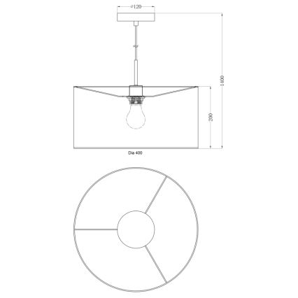 Globo - Pendel 1xE27/60W/230V