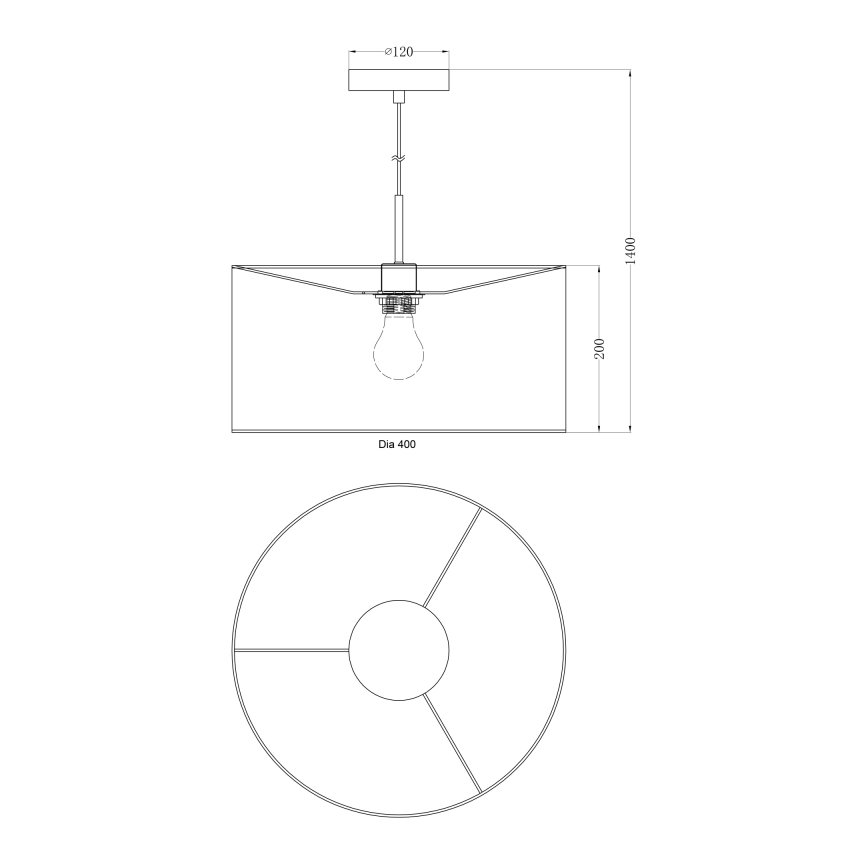 Globo - Pendel 1xE27/60W/230V