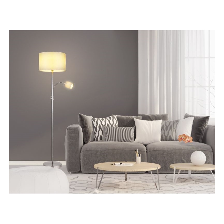 Globo - Gulvlampe 1xE27/40W/230V + 1xE14/25W
