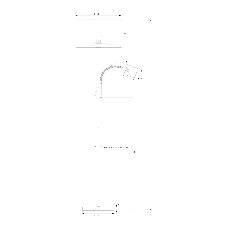 Globo - Gulvlampe 1xE27/40W/230V + 1xE14/25W