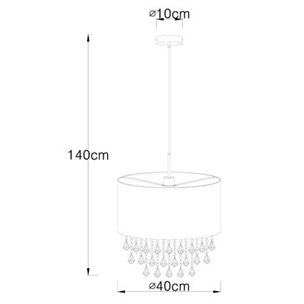 Globo - Pendel 1xE27/60W/230V