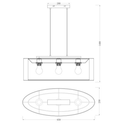 Globo - Loftlampe 3xE27/60W/230V