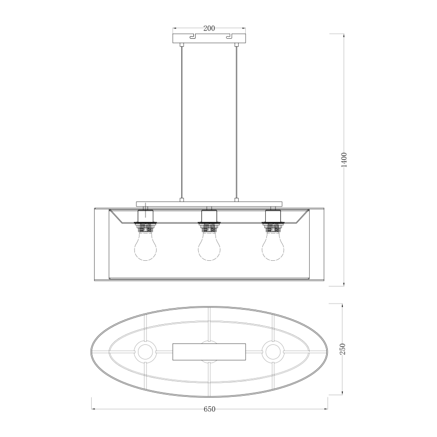 Globo - Loftlampe 3xE27/60W/230V