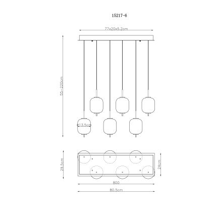 Globo - LED pendel 6xLED/6,7W/230V