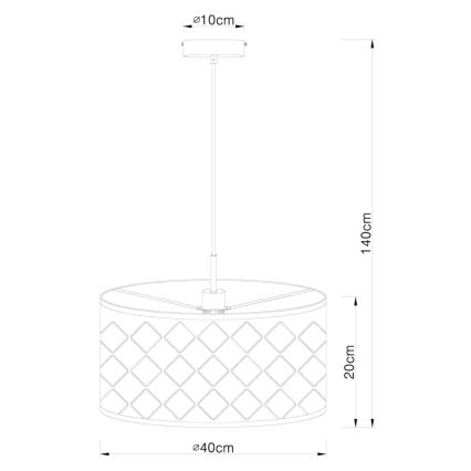 Globo - Lysekrone i en snor 1xE27/60W/230V