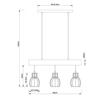 Globo - Pendel 3xE27/60W/230V