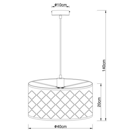 Globo 15329H - Pendel HARALD 1xE27/60W/230V