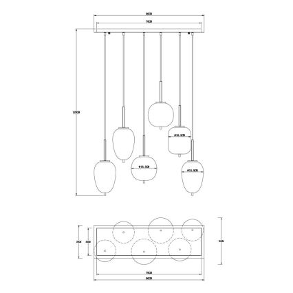 Globo - Pendel 14/40W/230V sort