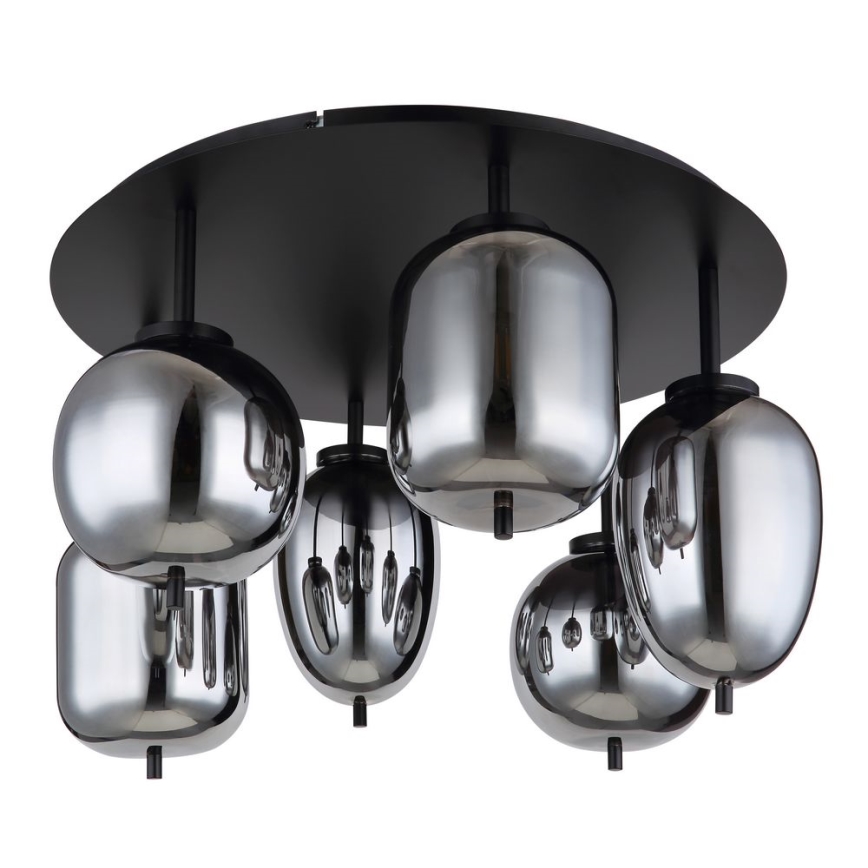 Globo - Loftlampe 6xE14/40W/230V sort