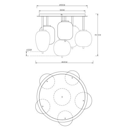 Globo - Loftlampe 6xE14/40W/230V messing