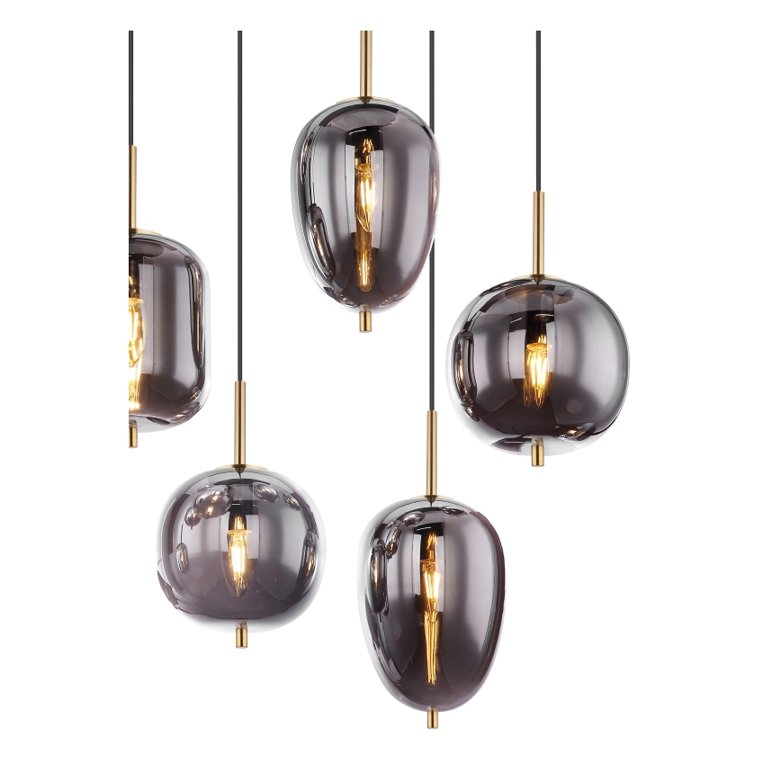 Globo - Pendel 8xE14/40W/230V røget