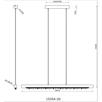 Globo 15354-20 - LED-dæmpbar pendel på wire FELICITAS LED/25W/230V beige