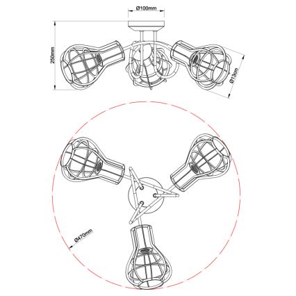 Globo - Spotlampe 3xE27/40W/230V