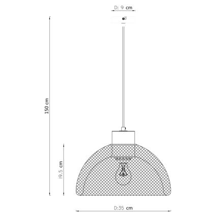 Globo - Lysekrone i en snor 1xE27/60W/230V