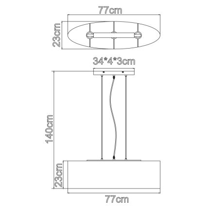 Globo - Lysekrone i en snor 3xE27/40W/230V