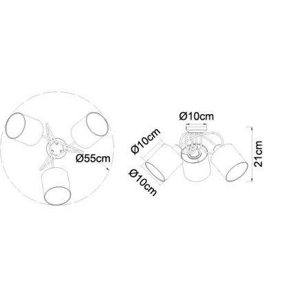 Globo - Lysekrone 3xE14/25W/230V