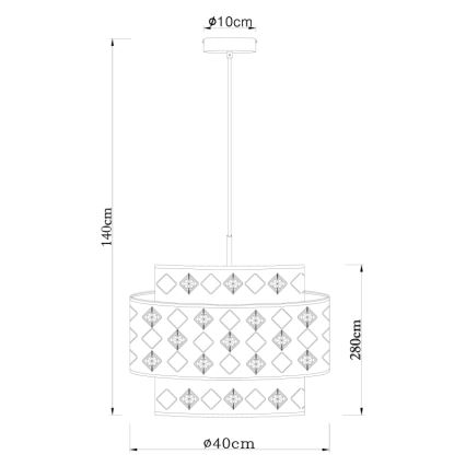 Globo 15448H1 - Pendel ABBEY 1xE27/60W/230V