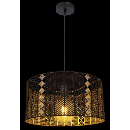 Globo - Pendel 1xE27/60W/230V guldfarvet/sort