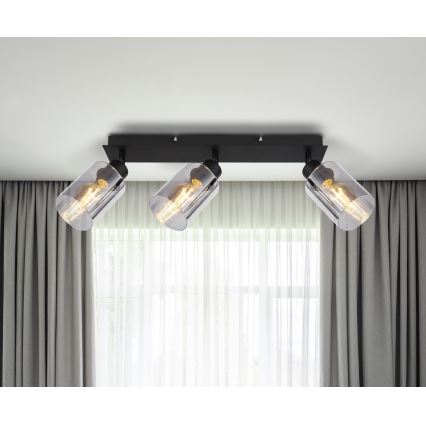 Globo - Spotlampe 3xE27/15W/230V sort