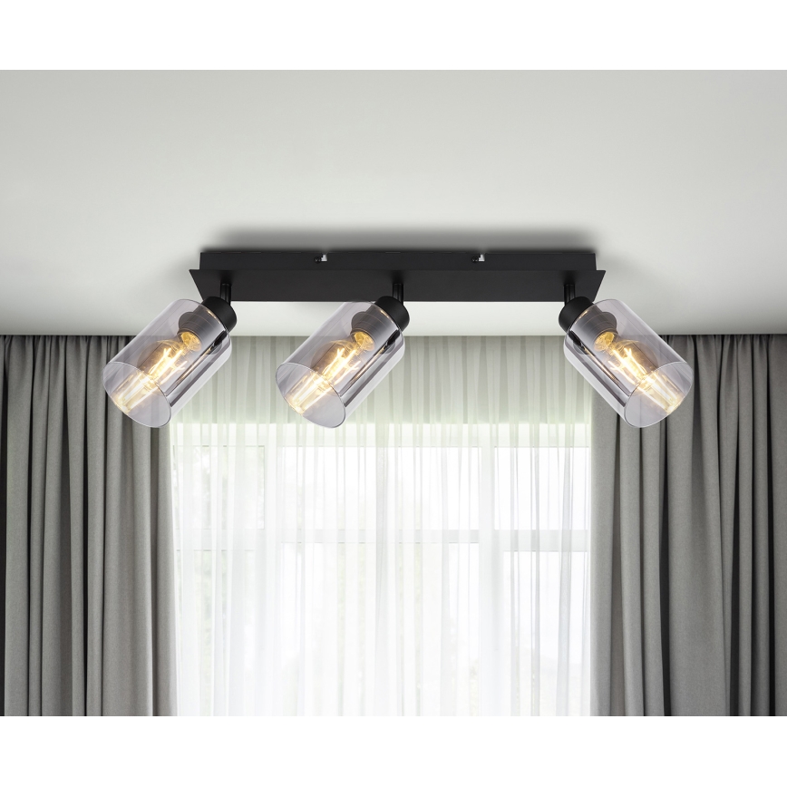 Globo - Spotlampe 3xE27/15W/230V sort