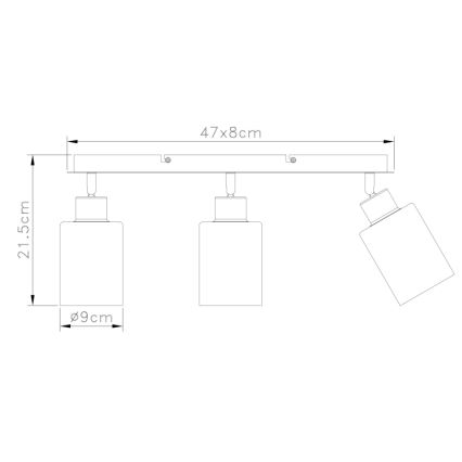 Globo - Spotlampe 3xE27/15W/230V sort