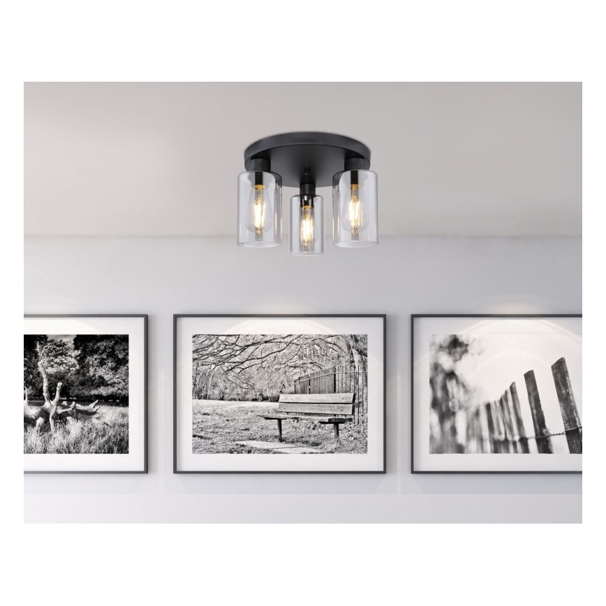Globo - Loftlampe 3xE27/60W/230V sort