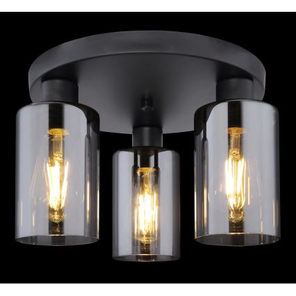 Globo - Loftlampe 3xE27/60W/230V sort