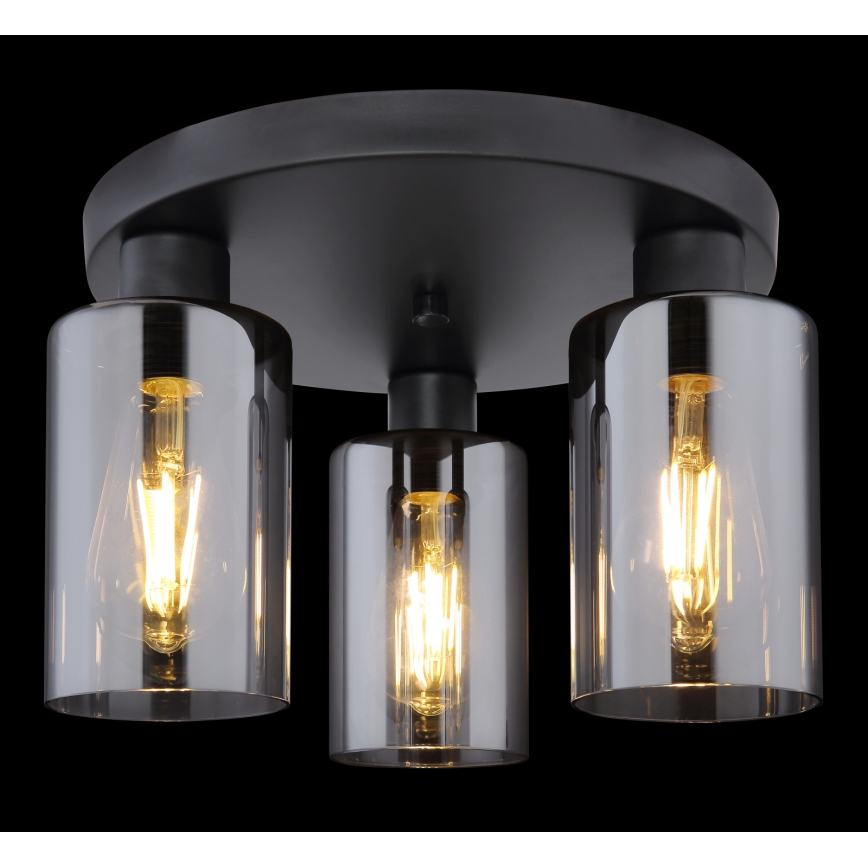 Globo - Loftlampe 3xE27/60W/230V sort