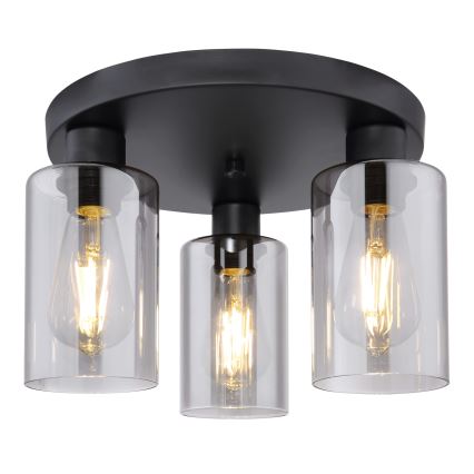 Globo - Loftlampe 3xE27/60W/230V sort