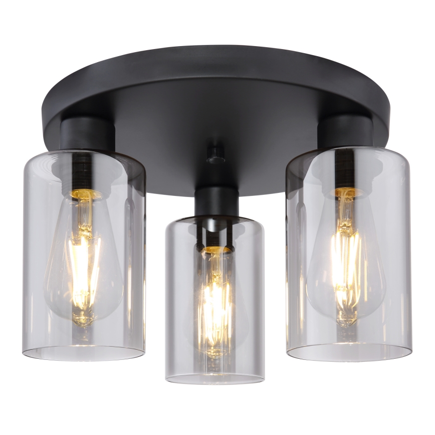 Globo - Loftlampe 3xE27/60W/230V sort
