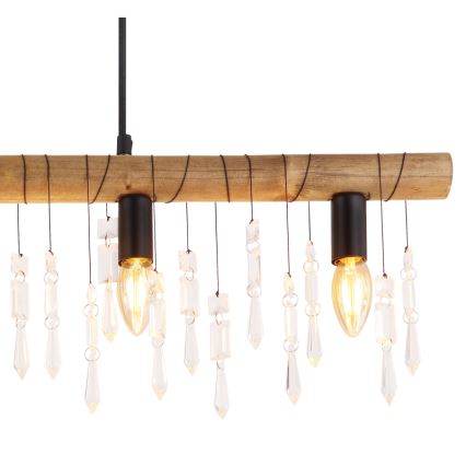 Globo 15532-5H - Pendel med kabel KIRA 5xE14/40W/230V sort/brun