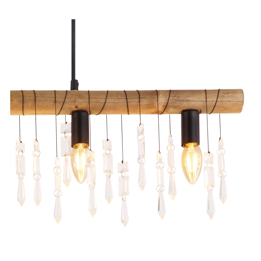 Globo 15532-5H - Pendel med kabel KIRA 5xE14/40W/230V sort/brun