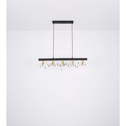Globo 15532-5HB - Pendel med kabel KIRA 5xE14/40W/230V sort