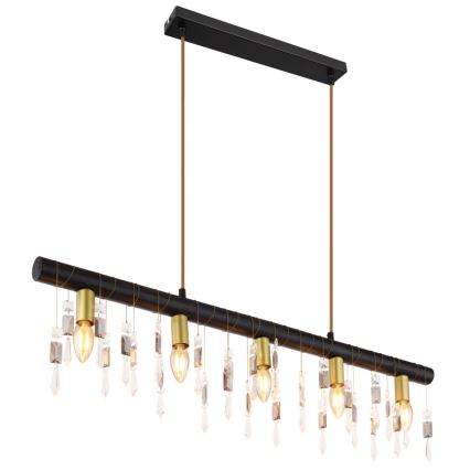 Globo 15532-5HB - Pendel med kabel KIRA 5xE14/40W/230V sort