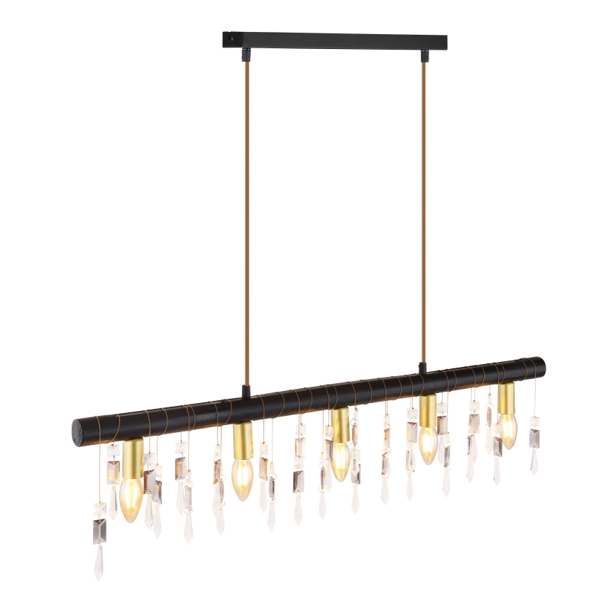 Globo 15532-5HB - Pendel med kabel KIRA 5xE14/40W/230V sort