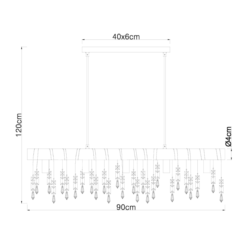 Globo 15532-5HB - Pendel med kabel KIRA 5xE14/40W/230V sort