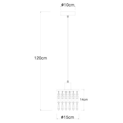 Globo 15533H - Pendel COMMA 1xE27/40W/230V
