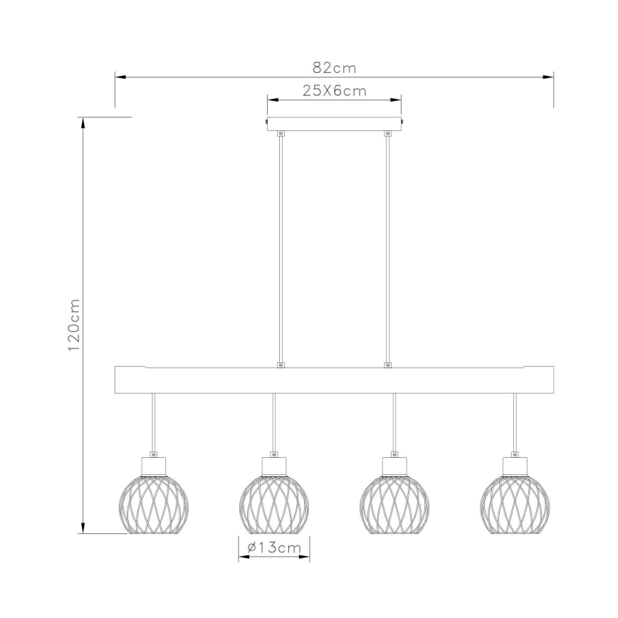 Globo - Pendel 4xE27/15W/230V