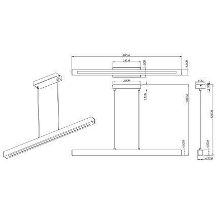 Globo - LED pendel LED/28W/230V fyrretræ