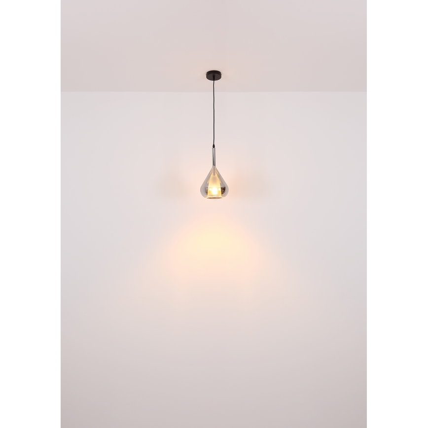 Globo - Pendel 1xE27/60W/230V diameter 20 cm sort