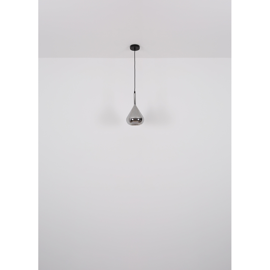 Globo - Pendel 1xE27/60W/230V diameter 20 cm sort